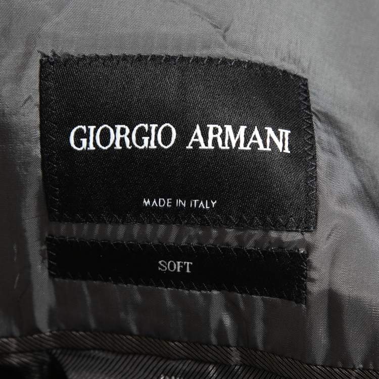 Pre Owned Giorgio Armani Grey Wool Regular Fit Single Breasted Suit XXL