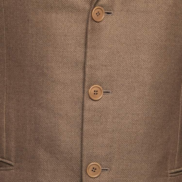 Pre Owned Giorgio Armani Vintage Brown Wool Single Breasted Blazer XL