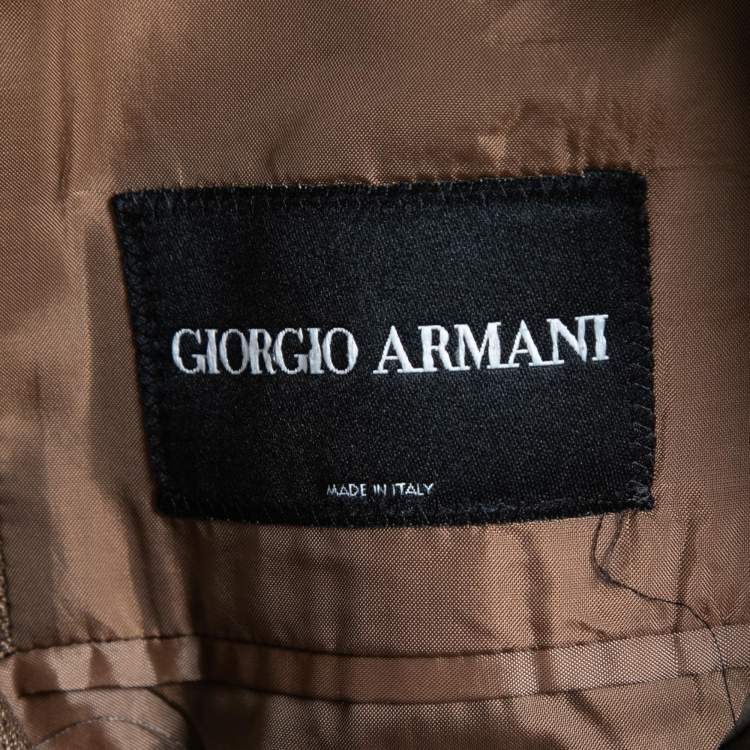 Pre Owned Giorgio Armani Vintage Brown Wool Single Breasted Blazer XL