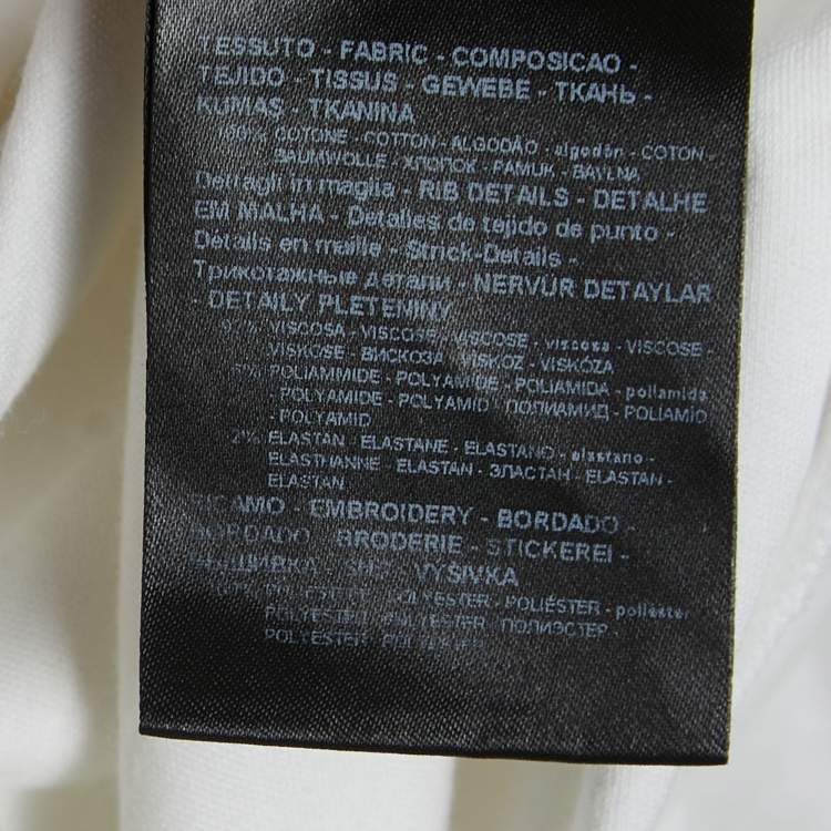 Pre Owned Giorgio Armani White Cotton Signature Logo Embroidered T-Shirt 3XL