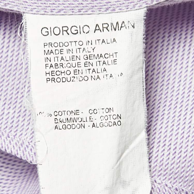 Pre Owned Giorgio Armani Purple Cotton Button Front Shirt M