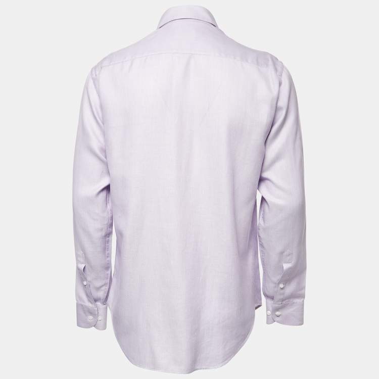 Pre Owned Giorgio Armani Purple Cotton Button Front Shirt M