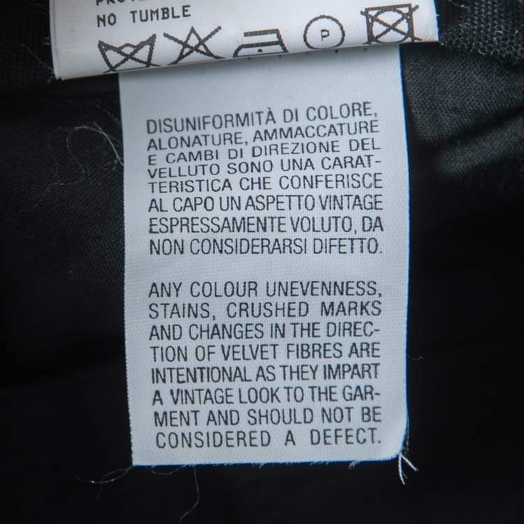 Pre Owned Giorgio Armani Dark Blue Corduroy Trousers L