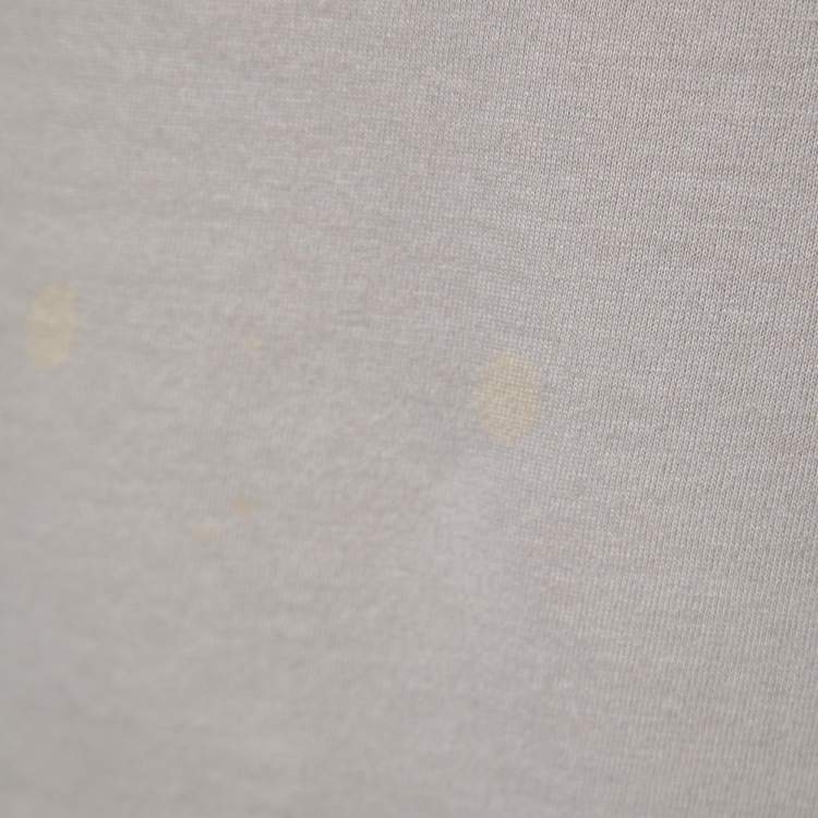 Pre Owned Giorgio Armani Grey Cotton Knit Logo Embroidered T-Shirt M