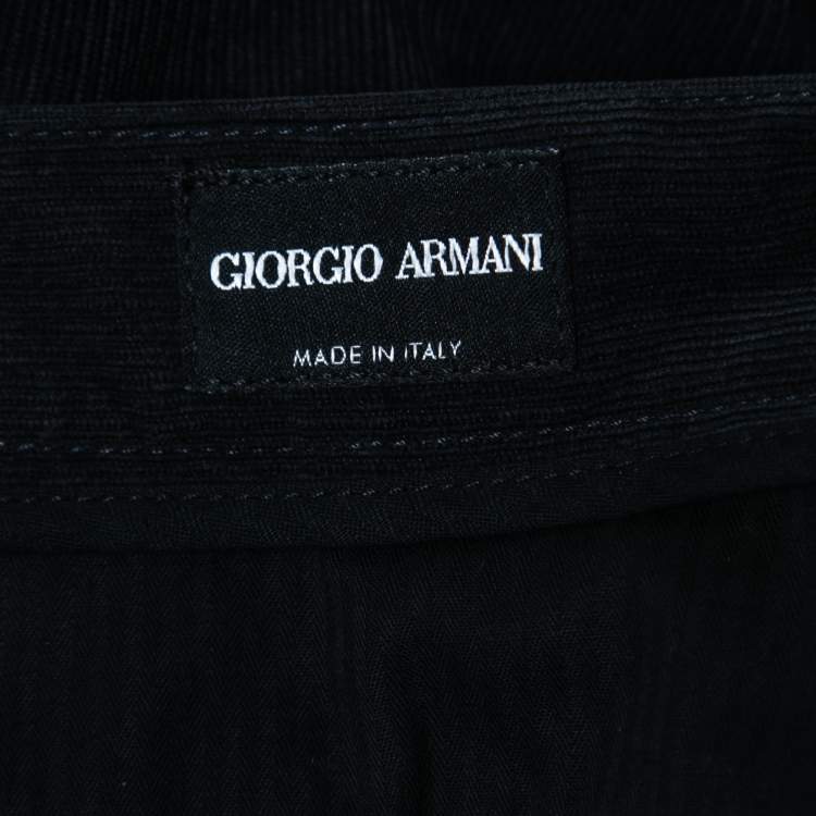Pre Owned Giorgio Armani Navy Blue Corduroy Trousers XL
