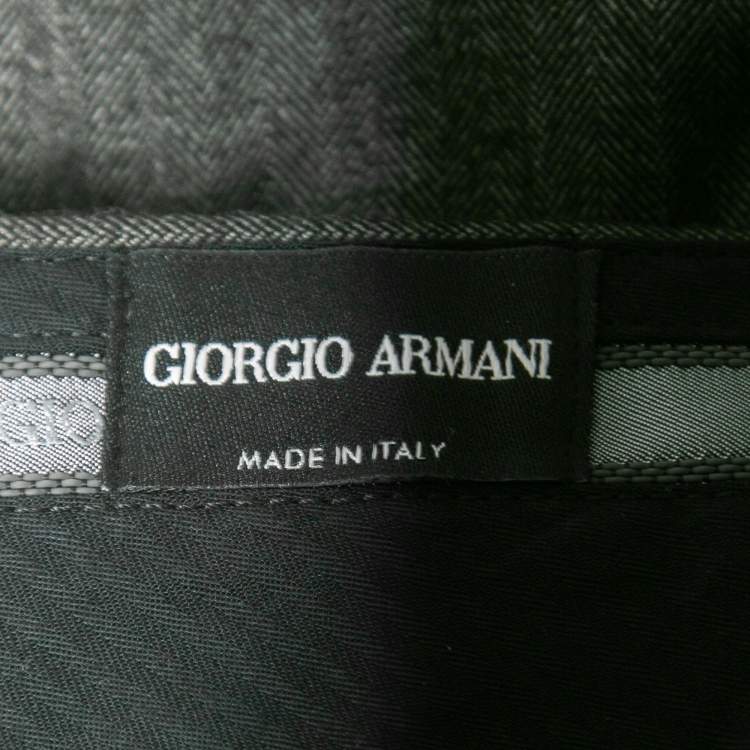 Pre Owned Giorgio Armani Grey Wool Blend Trousers XL