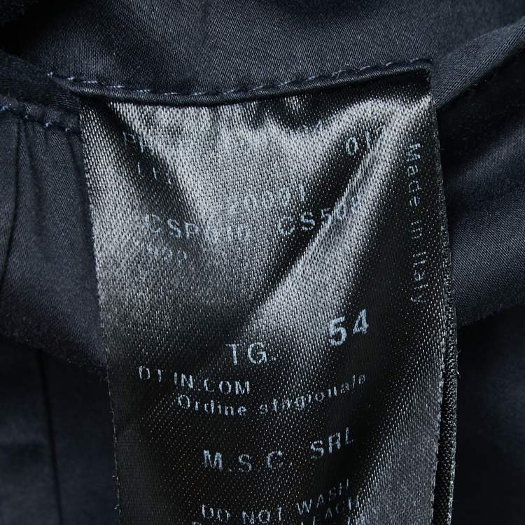 Pre Owned Giorgio Armani Navy Blue Cotton Trousers XXL