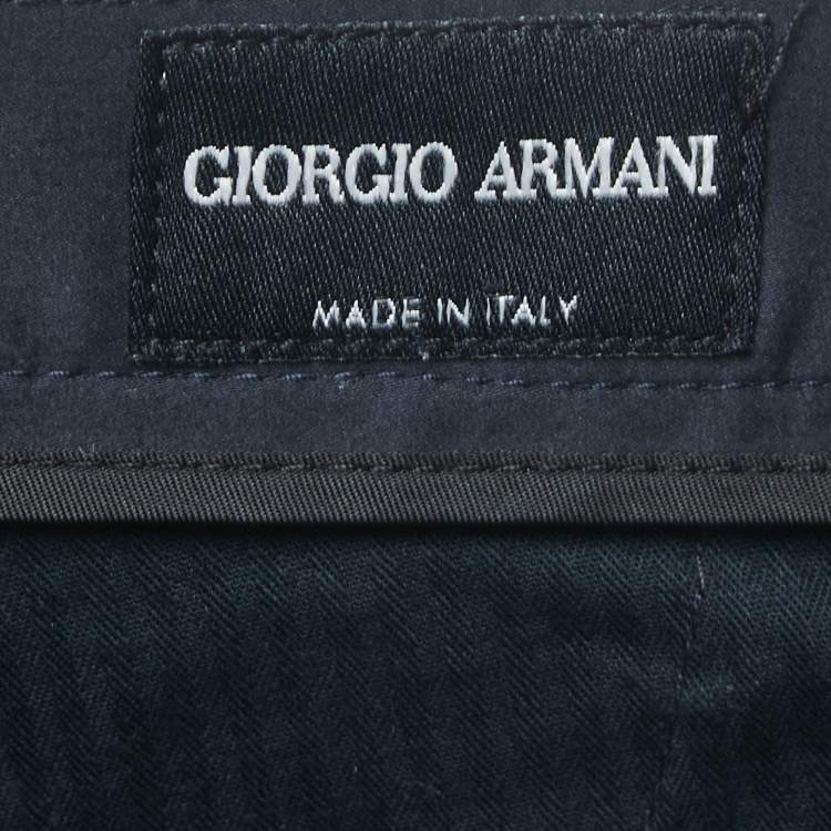 Pre Owned Giorgio Armani Navy Blue Cotton Trousers XXL