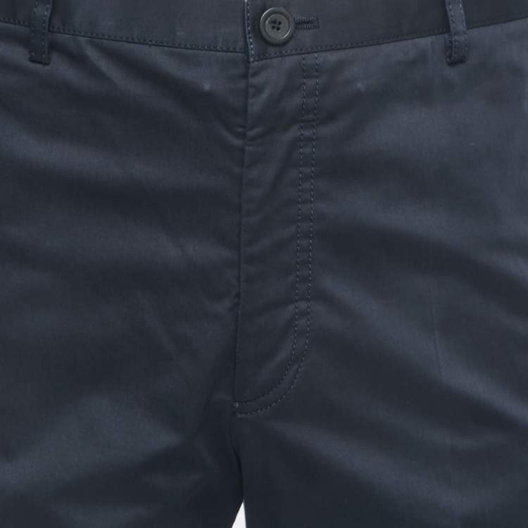 Pre Owned Giorgio Armani Navy Blue Cotton Trousers XXL