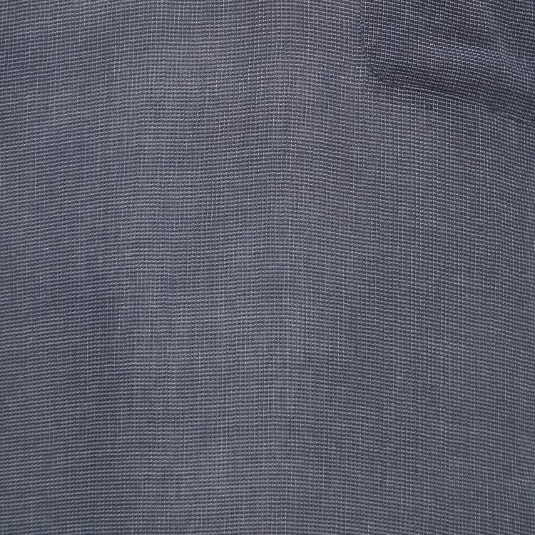 Pre Owned Giorgio Armani Navy Blue Cotton Half Sleeve Shirt L