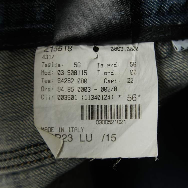 Pre Owned Giorgio Armani Blue Washed Denim Straight Fit Jeans 3XL Waist 38"