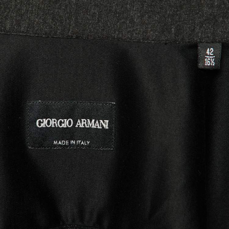 Pre Owned Giorgio Armani Black Cotton Knit Conrast Detail Zip Front Jacket XXS