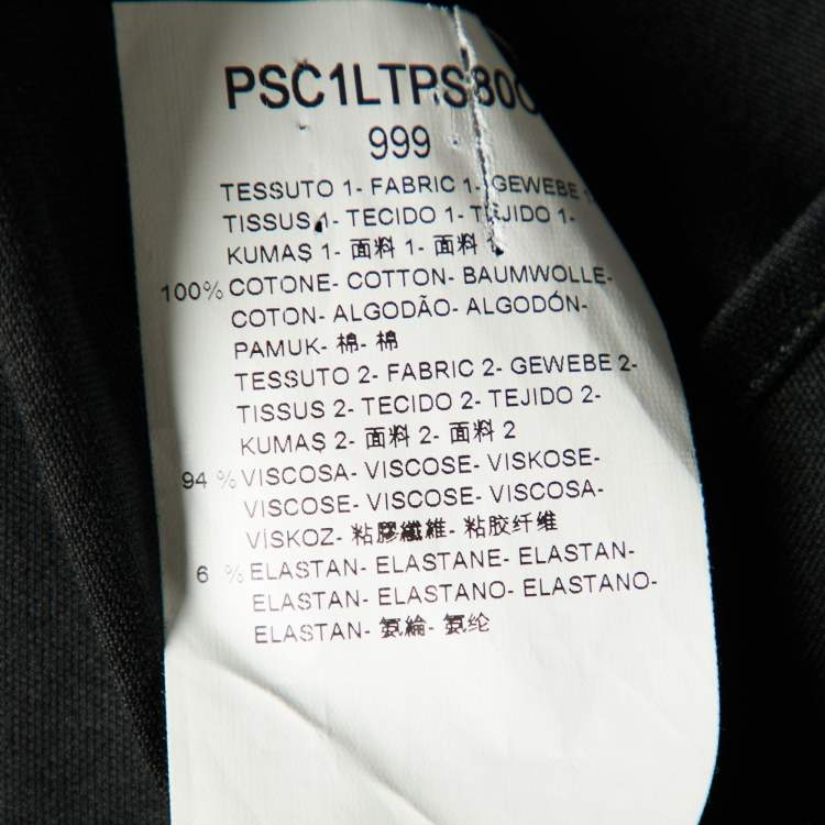 Pre Owned Giorgio Armani Black Cotton Knit Conrast Detail Zip Front Jacket XXS