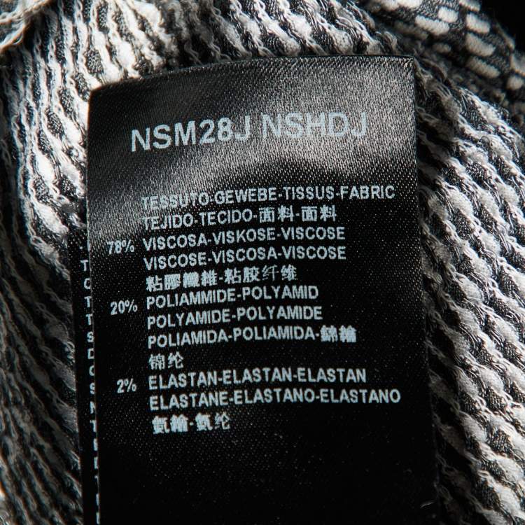 Pre Owned Giorgio Armani Grey Patterned Knit V-Neck T-Shirt XXL