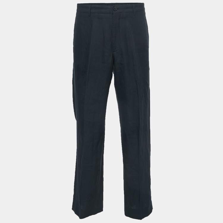 High-twist, light wool trousers with stretch cuffs | EMPORIO ARMANI Man