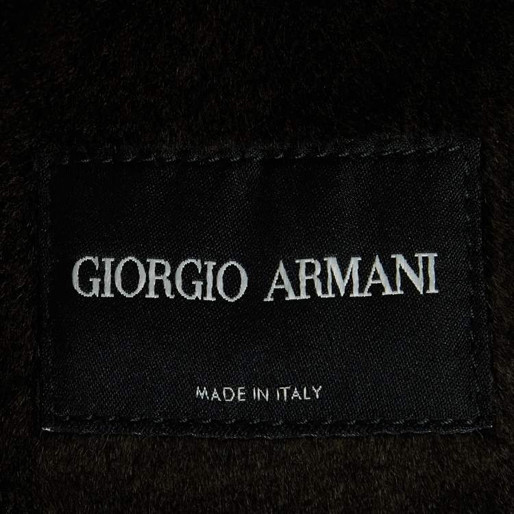 Pre Owned Giorgio Armani Black Leather Double Breasted Flight Jacket XL