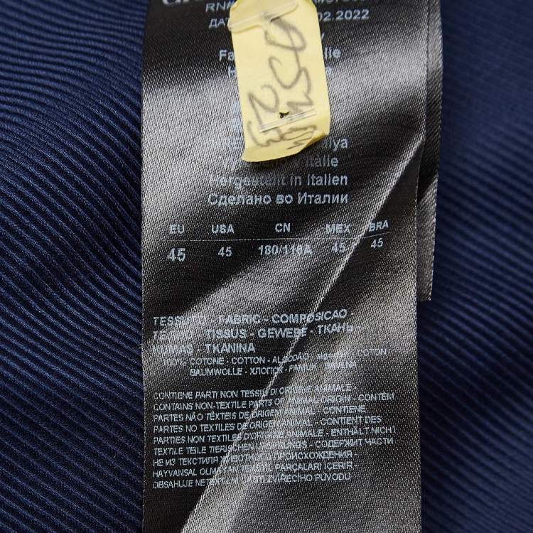 Pre Owned Giorgio Armani Navy Blue Cotton Shirt 4XL