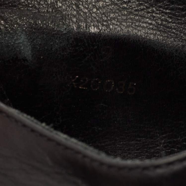 Pre Owned Giorgio Armani Black Leather Lace Up Oxfords Size 43