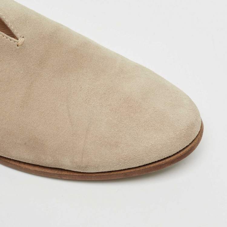 Pre Owned Giorgio Armani Grey Suede Slip On Penny Loafers Size 42