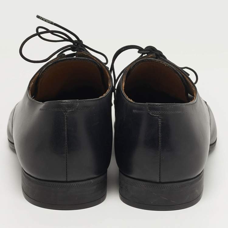 مملوكة مسبقًا حذاء دربي جورجيو أرماني أربطة جلد أسود مقاس 42