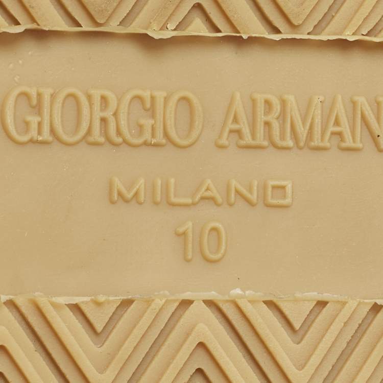 Pre Owned Giorgio Armani Size 44 Grey Croc Embossed Leather and Leather Loafers