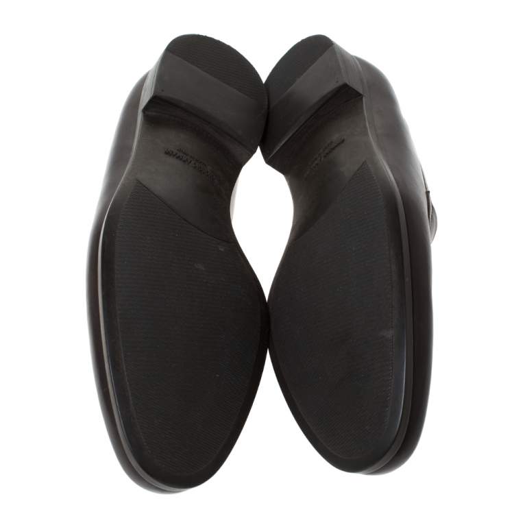 Pre Owned Giorgio Armani Brown Leather Loafers Size 42