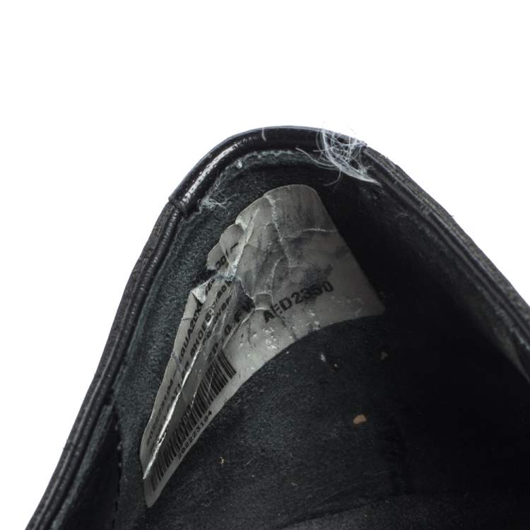 Pre Owned Giorgio Armani Black Textured Leather Lace Up Oxfords Size 44