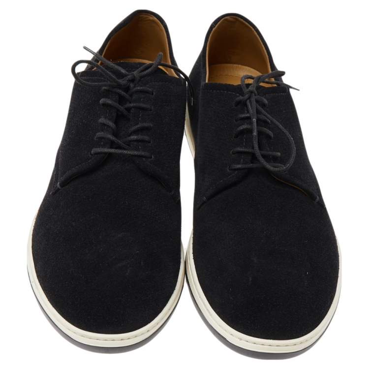 Pre Owned Giorgio Armani Black Suede Slip On Sneakers Size 41
