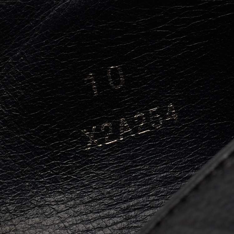 Pre Owned Giorgio Armani Black Lizard Embossed Leather Slip On Loafers Size 44