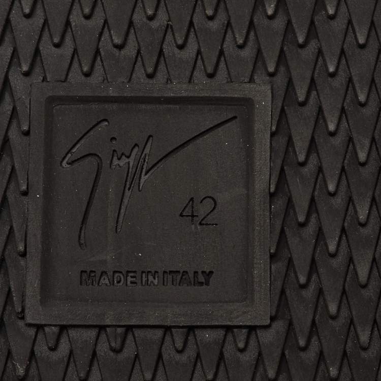 مملوكة مسبقًا Giuseppe Zanotti Jimy Size 42 Brown Croc Embossed Leather and Suede Low Top Sneakers