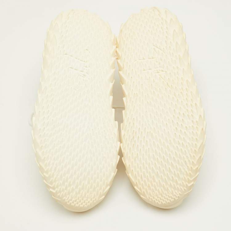 مملوكة مسبقًا Giuseppe Zanotti Urchin Size 42 Off White Leather and Mesh Low Top Sneakers