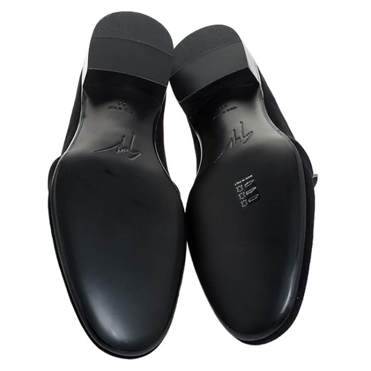 Pre Owned Giuseppe Zanotti Black Suede Cut Smoking Slippers Size 44