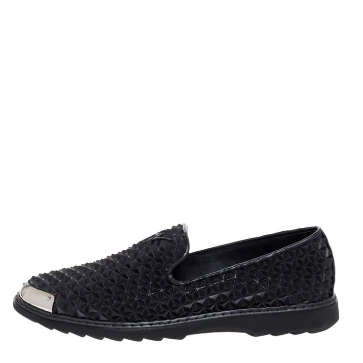 Pre Owned Giuseppe Zanotti Black Studded Rubber Slip On Sneakers Size 44