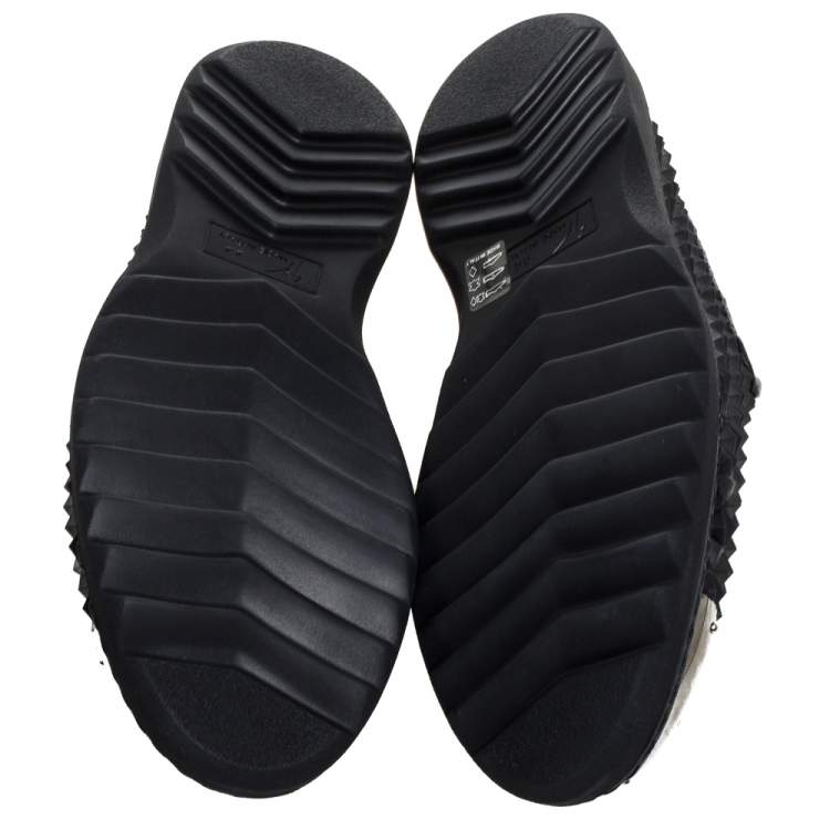 Pre Owned Giuseppe Zanotti Black Studded Rubber Slip On Sneakers Size 44