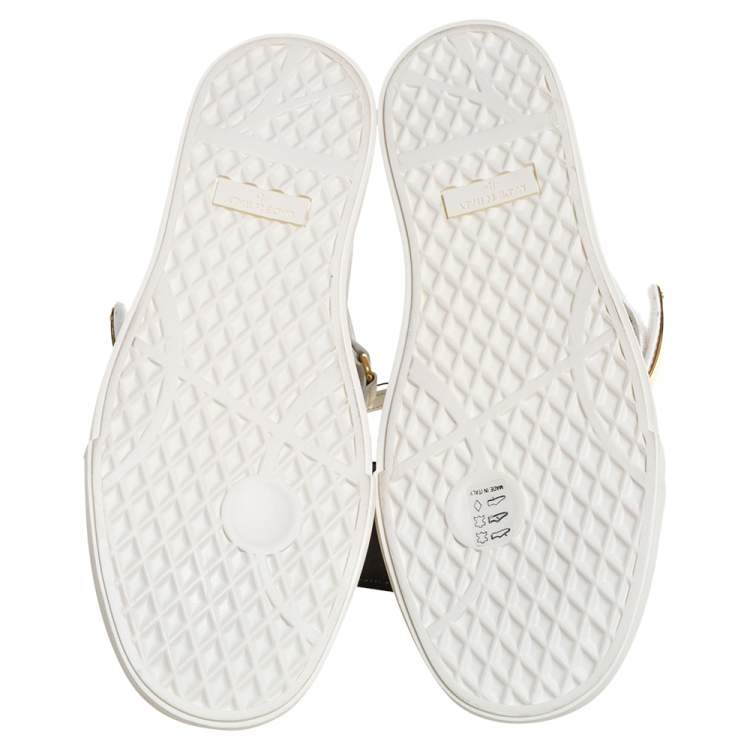 Pre Owned Giuseppe Zanotti White Croc Embossed Leather Coby High Top Sneakers Size 45