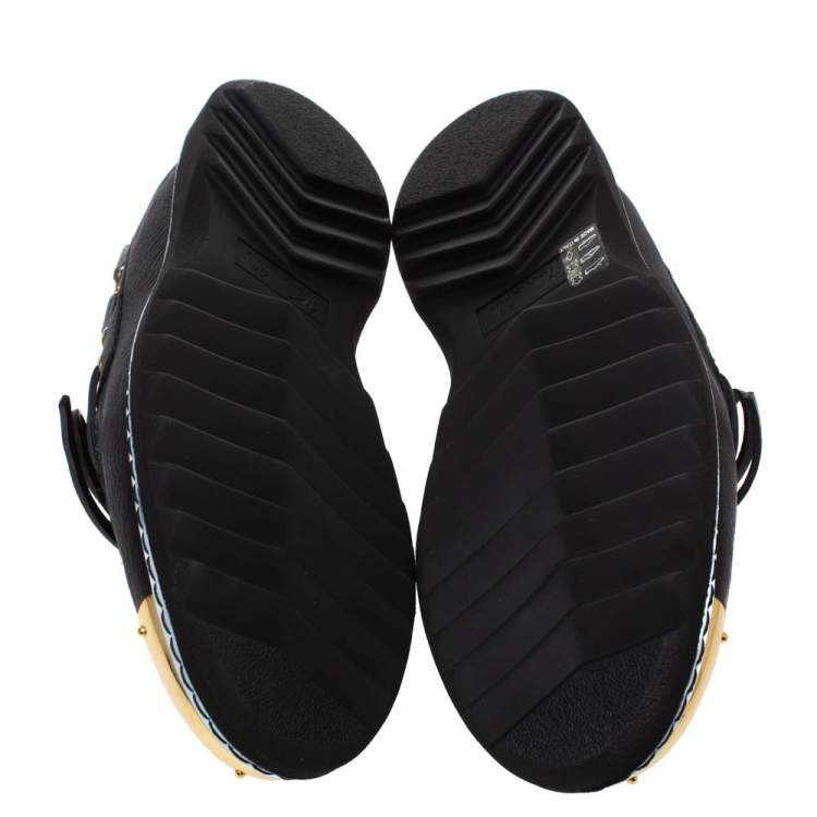 Pre Owned Giuseppe Zanotti Black Leather Kevin Bow Slip On Loafers Size 44