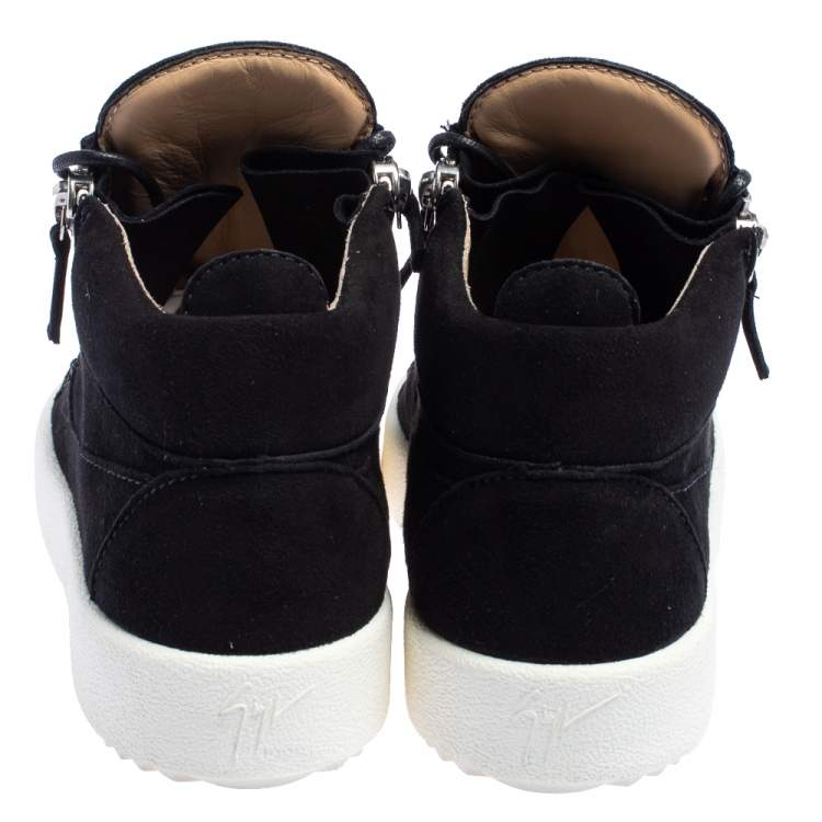 Pre Owned Giuseppe Zanotti Black Suede High Top Sneakers Size 40