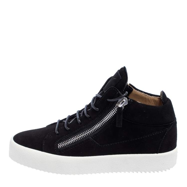 Pre Owned Giuseppe Zanotti Black Suede High Top Sneakers Size 40