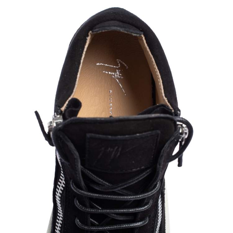 Pre Owned Giuseppe Zanotti Black Suede High Top Sneakers Size 40