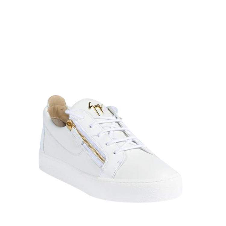 Pre Owned Giuseppe Zanotti White Frankie Low Top Sneakers Size EU 44