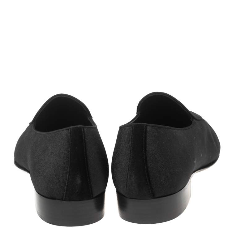 Pre Owned Giuseppe Zanotti  Black  Velvet Slip On Loafers Size 44
