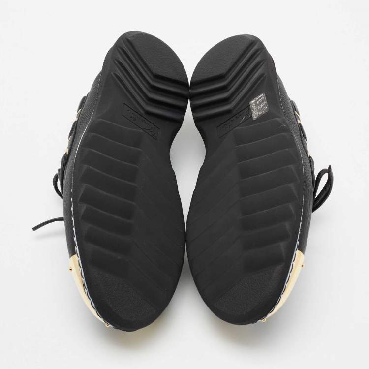 Pre Owned Giuseppe Zanotti Black Leather Kevin Bow Slip On Loafers Size 44