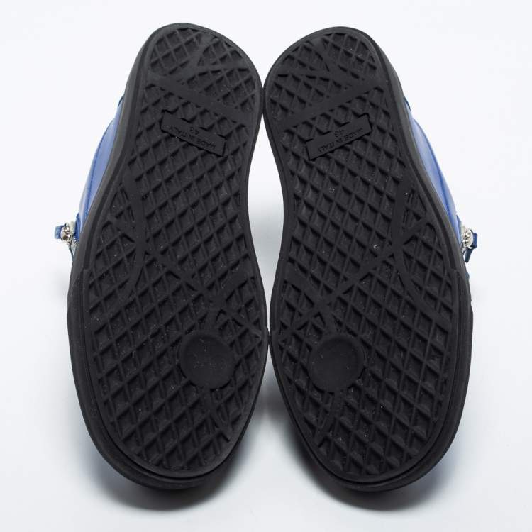 مملوكة مسبقًا Giuseppe Zanotti Blue Leather Frankie Low Top Sneakers Size 43