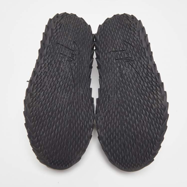 Pre Owned Giuseppe Zanotti Black Mesh and Leather Urchin Low Top Sneakers Size 43 