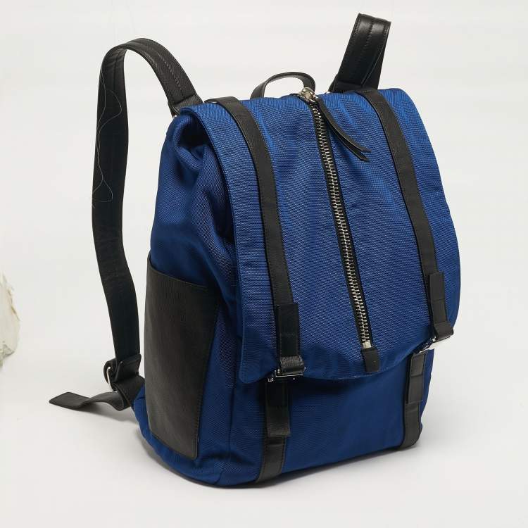 مملوكة مسبقًا Giuseppe Zanotti Blue/Black Nylon Flap Backpack