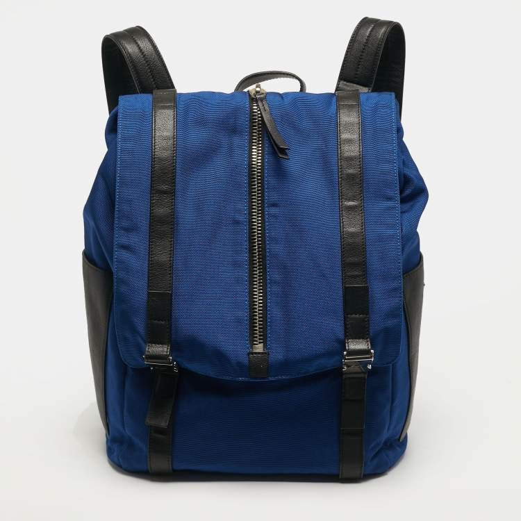 مملوكة مسبقًا Giuseppe Zanotti Blue/Black Nylon Flap Backpack