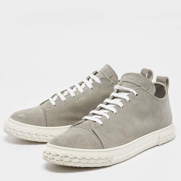 Pre Owned Giuseppe Zanotti Grey Suede Eco blabber Low Top Sneakers Size 45