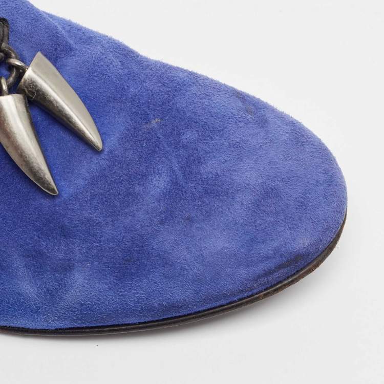 Pre Owned Giuseppe Zanotti Blue Suede Kevin Loafers Size 43