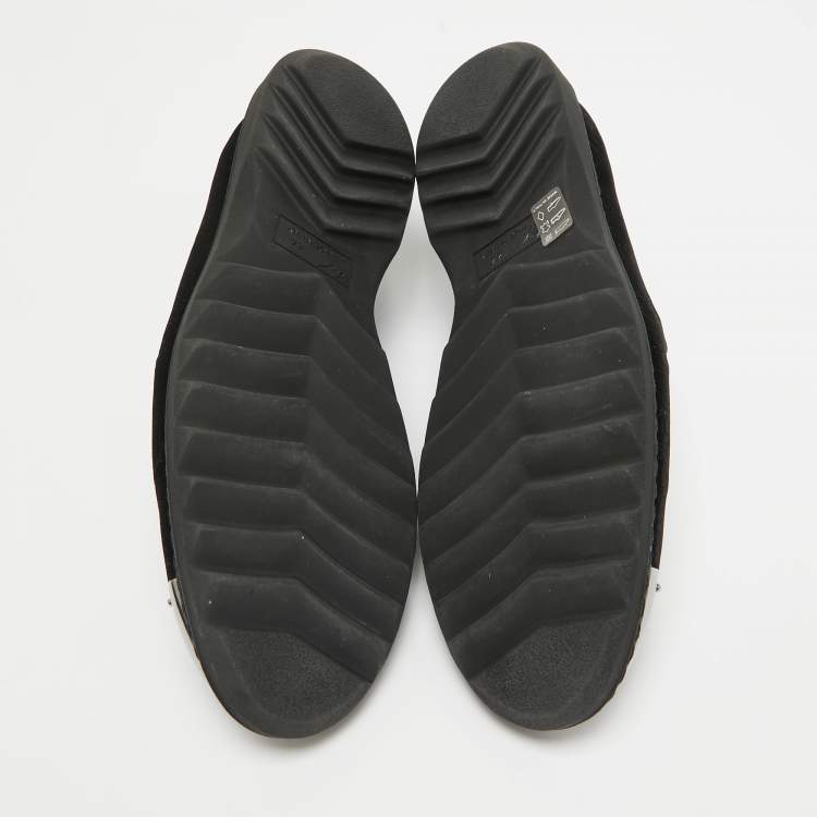 Pre Owned Giuseppe Zanotti Black Velvet Slip on Smoking Slippers Size 44