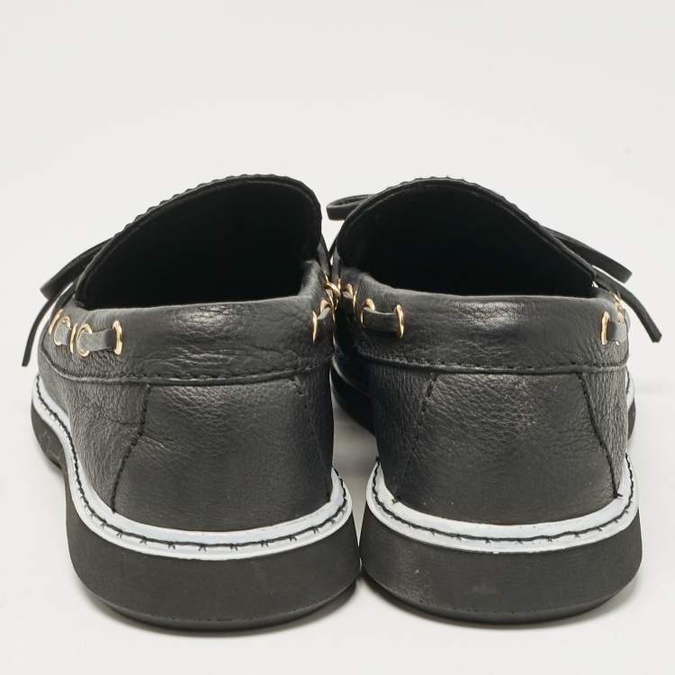 Pre Owned Giuseppe Zanotti Black Leather Bow Slip On Sneakers Size 42
